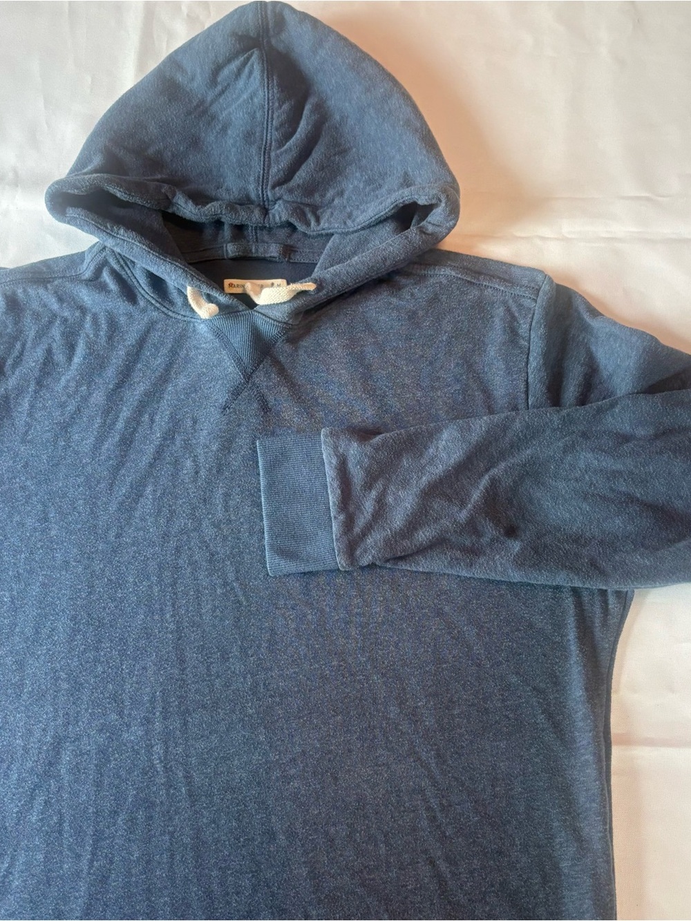 Marine Layer Men's Medium Soft DK Slub Knit Pullover Hoodie Blue